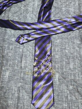 Purple and Black Striped EdgyTie